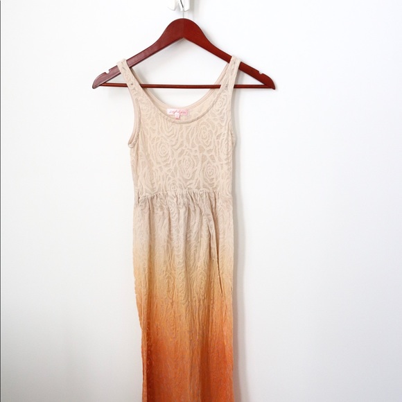 Saphia Ombré Cream & Orange Maxi Dress - Picture 6 of 7